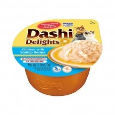 INABA Cat Dashi Delights Vištiena ir Šukutės 70 g